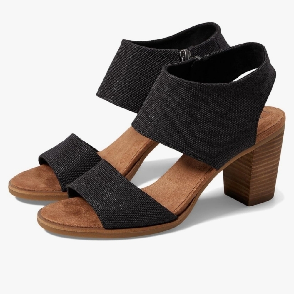 Toms Women Majorca Cut Out Ankle Heels Open Toe Sandals shoes sz 12